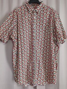 Cremieux Multicolor Polka Dot Short Sleeve Button Front Shirt Plus Size 3XT